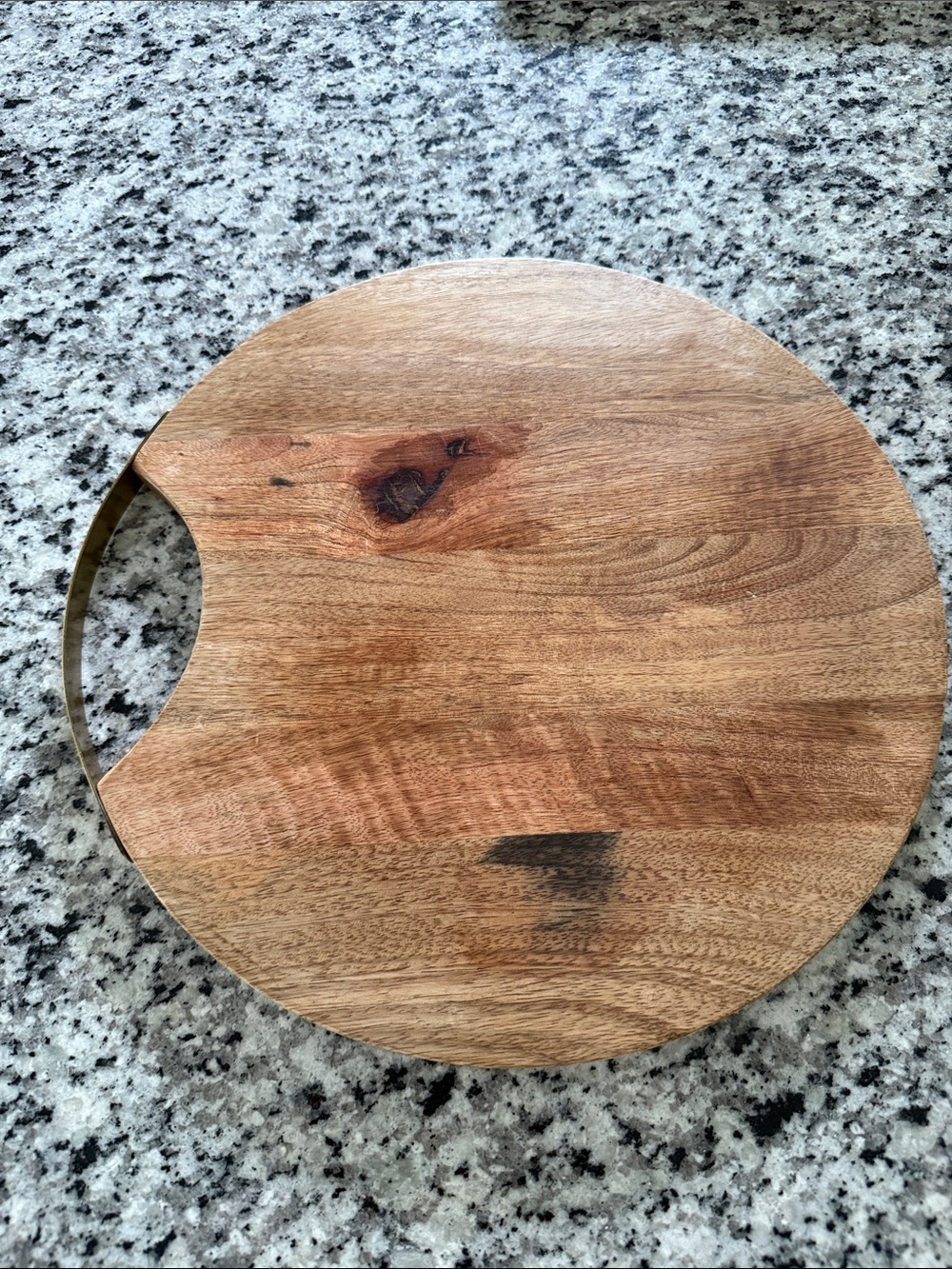 Threshold Round Wooden Serving Board in Brown